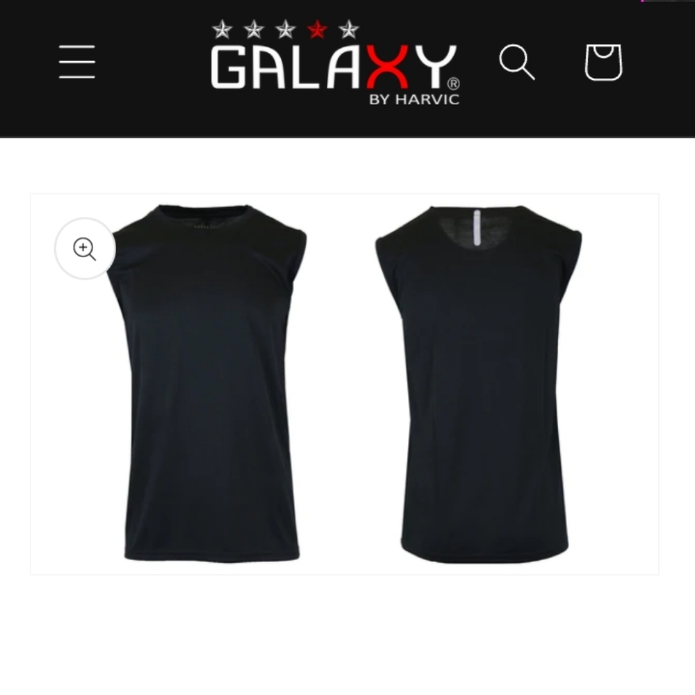 Galaxy by Harvic-Mens Moisture Wicking Active Performance Tank Tee (Black)